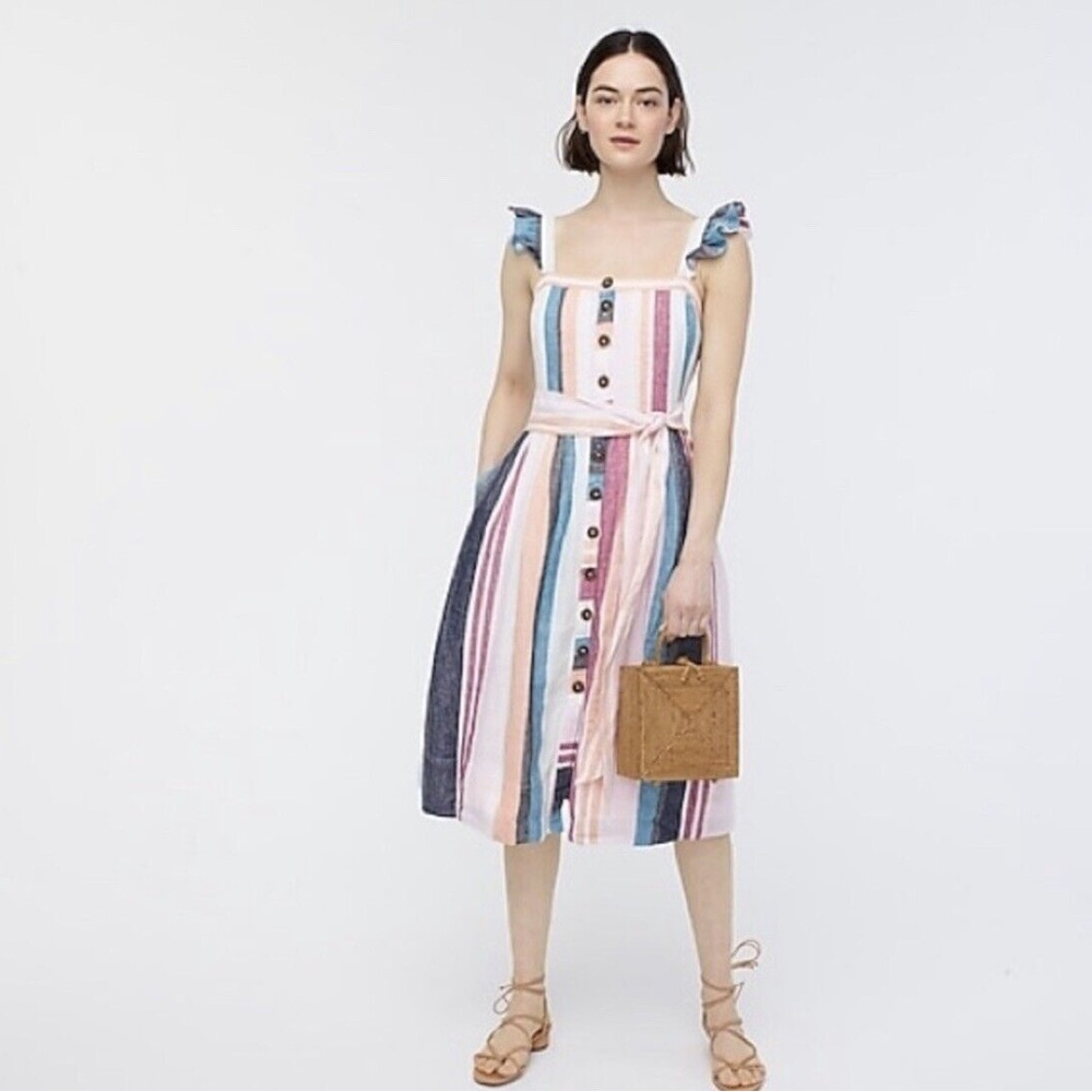 J. Crew Linen Midi Dress NWT
